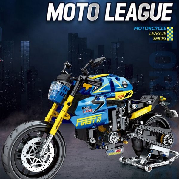 M1 Fast Lane Motor League Motorcycle Technician MOC-89701 with 706 pieces