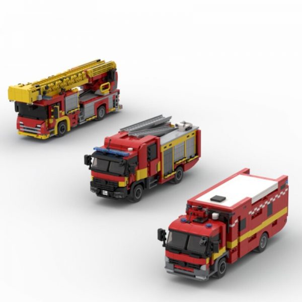 London Set – Scania 32M Ladder + Mk3 Pump Ladder + Command Unit Technician MOC-96616 with 3105 pieces