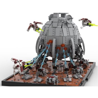 Battle of Geonosis Diorama with Core Ship – Clone Wars Star Wars MOC-97760 with 2667 pieces