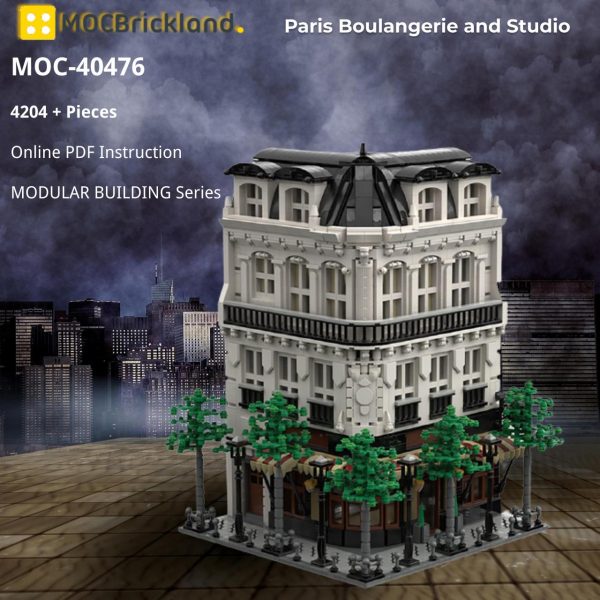 Paris Boulangerie and Studio MODULAR BUILDING MOC-40476 WITH 4204 PIECES