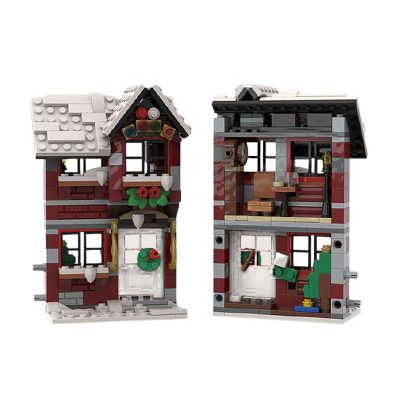Three Little Winter Houses MODULAR BUILDING MOC-58700 by Little_Thomas WITH 821 PIECES