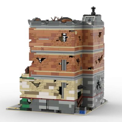 Corner Garage – Apocalypse Version MODULAR BUILDING MOC-66422 by SugarBricks with 3065 pieces