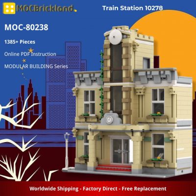 Train Station 10278 MODULAR BUILDING MOC-80238 by LegoArtisan with 1385 pieces