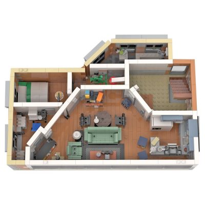 Seinfeld Apartment MODULAR BUILDING MOC-83817 by LegoArtisan with 1542 pieces