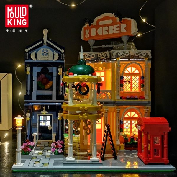 The Barber Shop In Town Modular Building MOULD KING 16031 with 2267 pieces