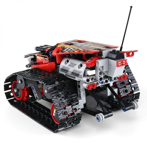 Mini Tank RC Track Stunt Car Red Military MOULD KING 13036 with 391 pieces
