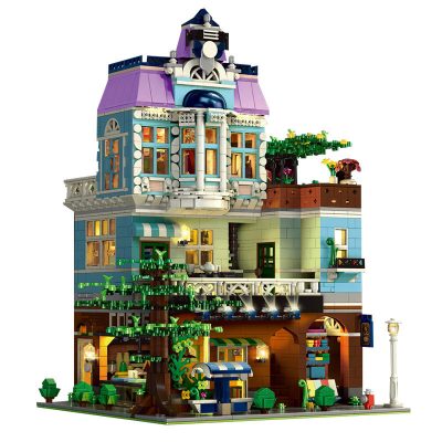 The Cafe With Light Kit Modular Building MOULD KING 16004 with 3430 pieces