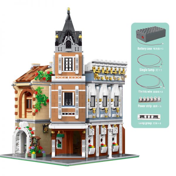 Aovatown Afternoon Tea Restaurant Modular Building MOULD KING 16026 with 3039 pieces
