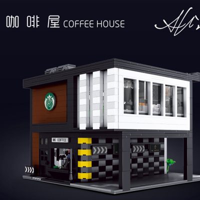 Modern Starbucks Coffee House Modular Building MOULD KING 16036 with 2728 pieces