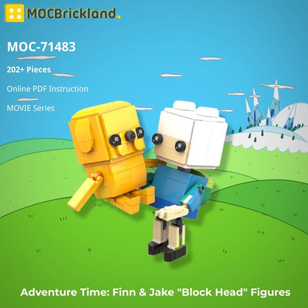 Adventure Time: Finn & Jake “Block Head” Figures MOVIE MOC-71483 with 202 pieces