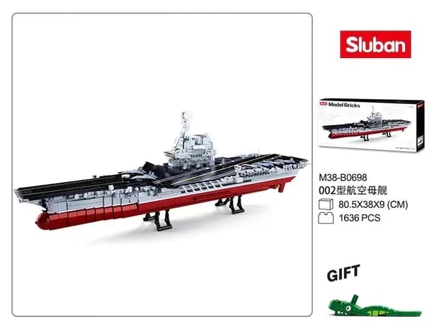 Type 002 Aircraft Carrier Shandong Ship 1:450 SLUBAN M38-B0698 Military With 1636 Pieces