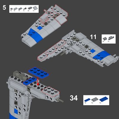 Resistance Bomber STAR WARS MOC-66320 by ron_mcphatty WITH 260 PIECES