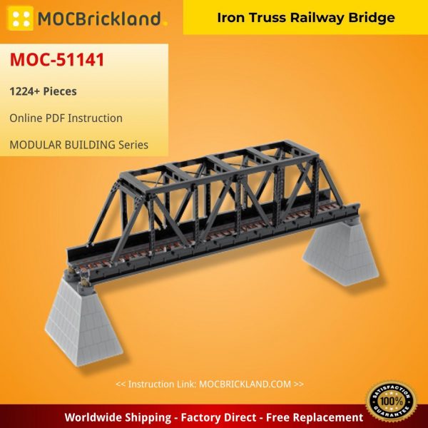 Iron Truss Railway Bridge MODULAR BUILDING MOC-51141 with 1224 pieces