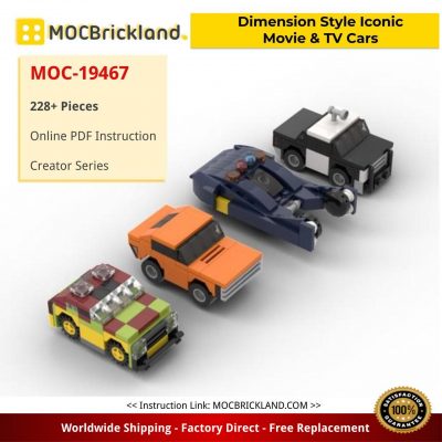 Dimension Style Iconic Movie & TV Cars Creator MOC-19467 by MOMAtteo79 with 228 Pieces