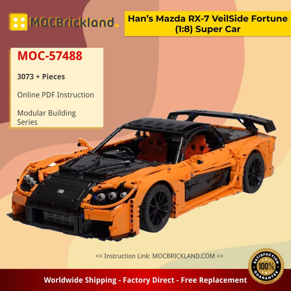 Han’s Mazda RX-7 VeilSide Fortune (1:8) Super Car MOC-57488 by Artemy Zotov with 3073 Pieces
