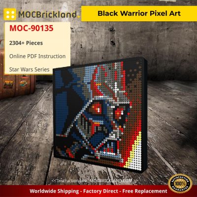 Black Warrior Pixel Art Star Wars MOC-90135 with 2304 pieces