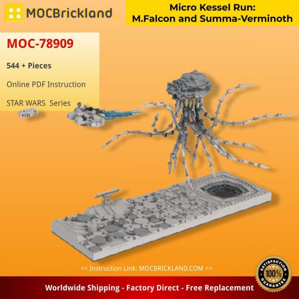 Micro Kessel Run: M.Falcon and Summa-Verminoth STAR WARS MOC-78909 by Jellco with 544 pieces