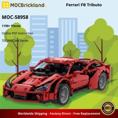 Ferrari F8 Tributo TECHNICIAN MOC-58958 by Paave WITH 1190 PIECES