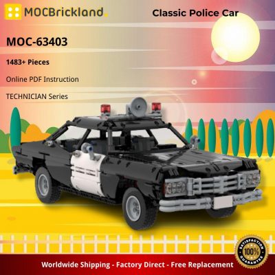 Classic Police Car TECHNICIAN MOC-63403 by Paave WITH 1483 PIECES