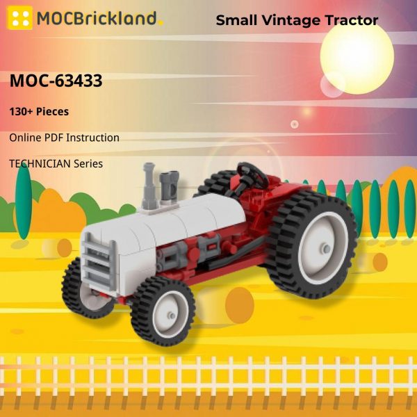 Small Vintage Tractor TECHNICIAN MOC-63433 with 130 pieces
