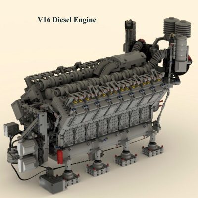 V16 Diesel Engine TECHNICIAN MOC-73232 by legolaus with 4777 pieces