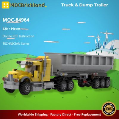 Truck & Dump Trailer TECHNICIAN MOC-84964 by HaulingBricks with 520 pieces
