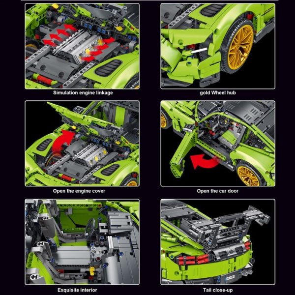 1:8 Benz Green AMG Technic FEI FAN F10001 with 2898 pieces