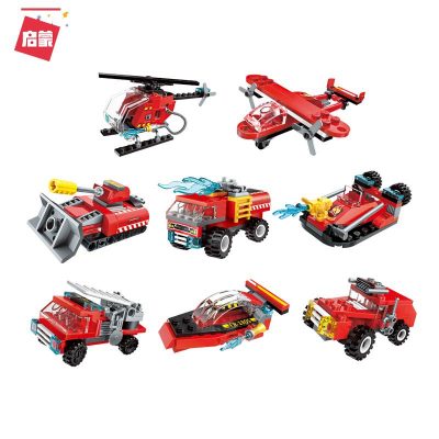 Fire Truck 8 in 1 TECHNICIAN Qman 1805 with 313 pieces