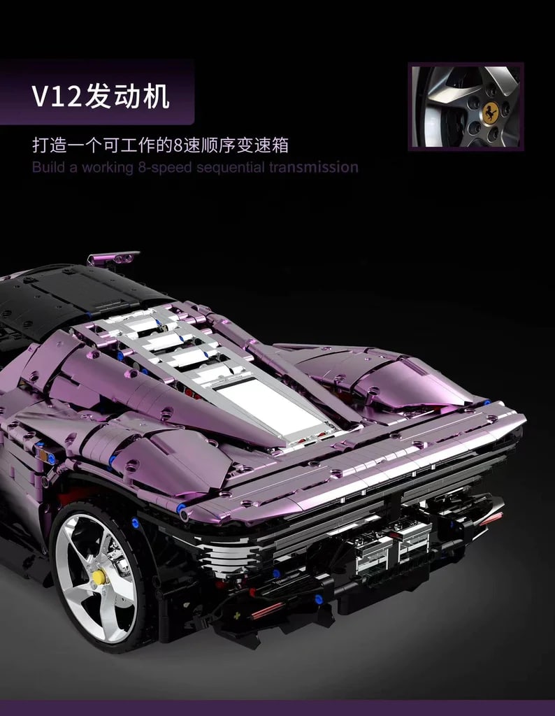 Ferrari SP3-Chrome Purple TGL 006-1 Technic With TGL 006-1 Pieces