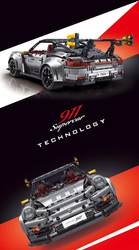GT2RS – 911 Silver TGL T5026A Technic with 3389 Pieces