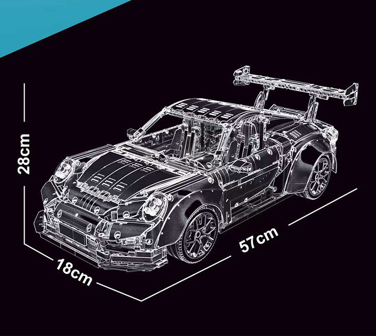 GT2RS – 911 Blue TGL T5026B Technic with 3389 Pieces