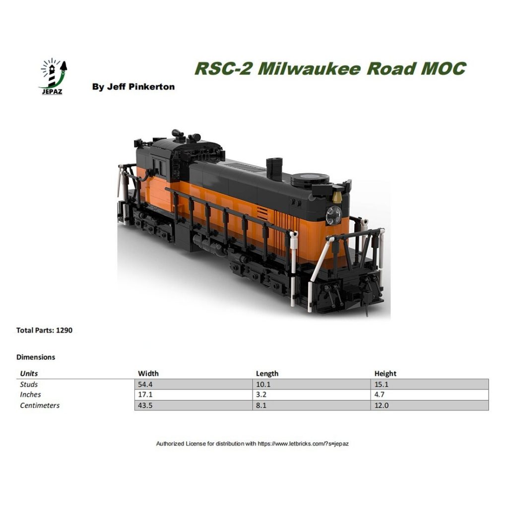 RSC-2 Milwaukee Road Train MOC-117020 Technic With 1288PCS