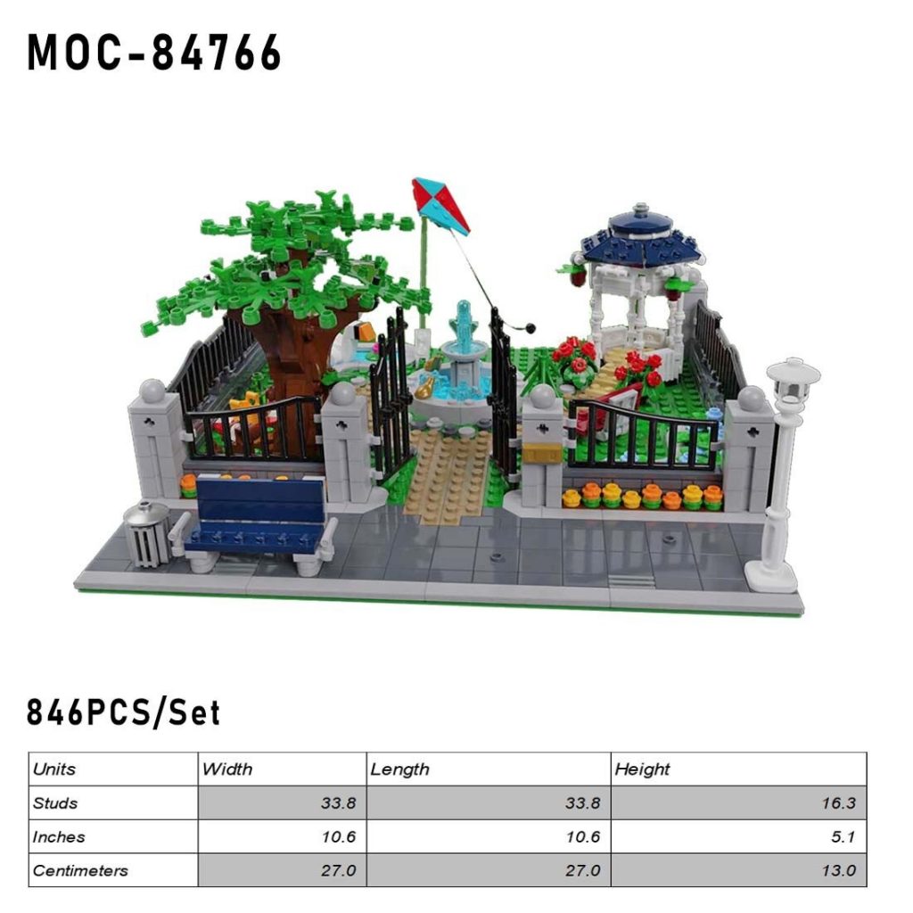 Modular Urban Park MOC-84766 Creator With 846PCS