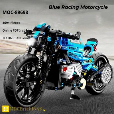 MOCBRICKLAND MOC-89698 Blue Racing Motorcycle
