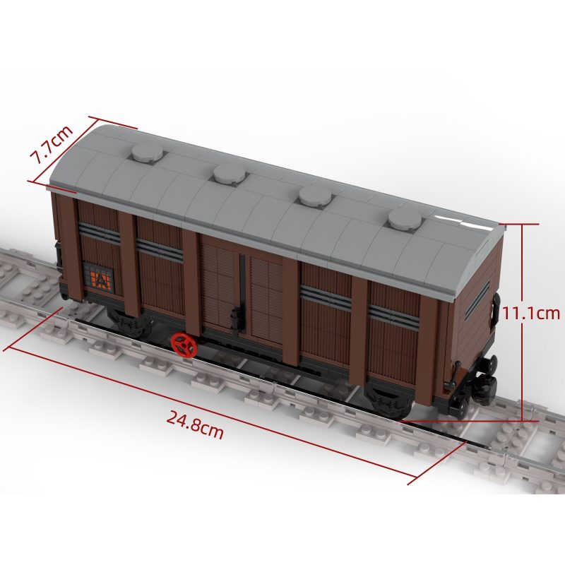 MOCBRICKLAND MOC-81221 Boxcar/Ordinary Covered Wagon – 2-axles