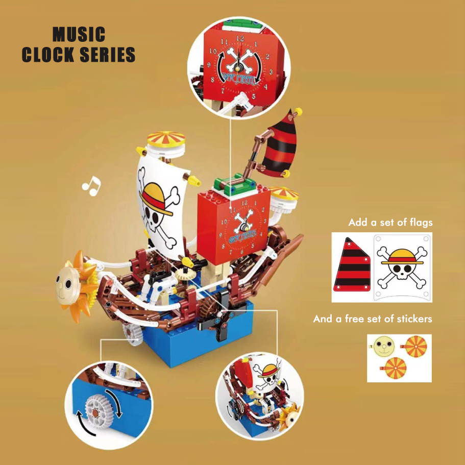 Creator gaomisi t2027 clock pirate ship music box