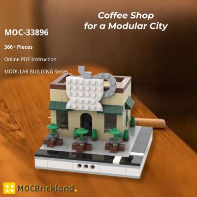 MOCBRICKLAND MOC-33896 Coffee Shop for a Modular City