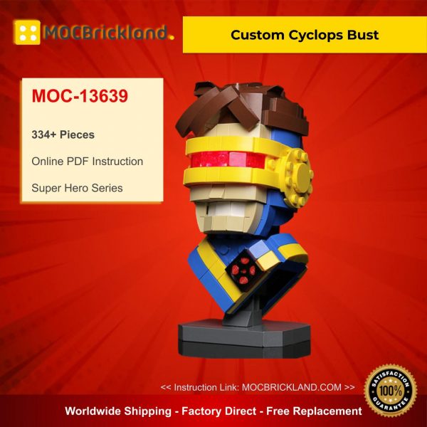 Custom Cyclops Bust MOC 13639 Super Hero Designed By Buildbetterbricks With 334 Pieces