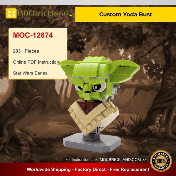 Custom Yoda Bust MOC 12874 Star Wars Designed By Buildbetterbricks With 203 Pieces