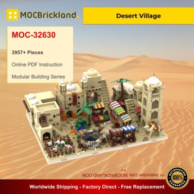 Desert Village MOC 32630 Modular Building Designed By Gabizon With 3957 Pieces