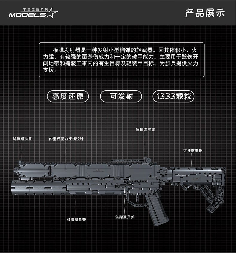 Mould King 14014 Grenade Toygun