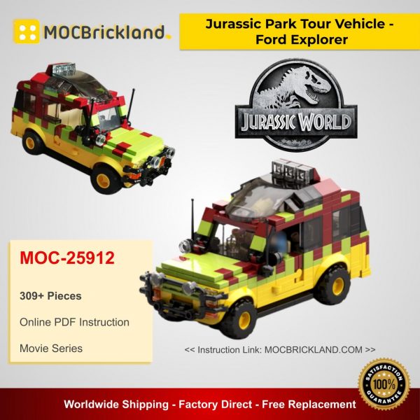 Jurassic Park Tour Vehicle - Ford Explorer MOC 25912 Movie Designed By Miro With 309 Pieces