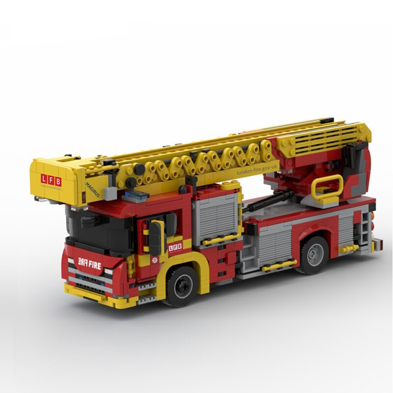 MOCBRICKLAND MOC-96616 London Set - Scania 32M Ladder + Mk3 Pump Ladder + Command Unit by DM