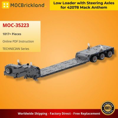 MOCBRICKLAND MOC-35223 Low Loader with Steering Axles for 42078 Mack Anthem