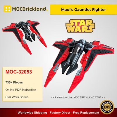 Maul's Gauntlet Fighter MOC 32053 Star Wars Designed By Edge Of Bricks With 735 Pieces