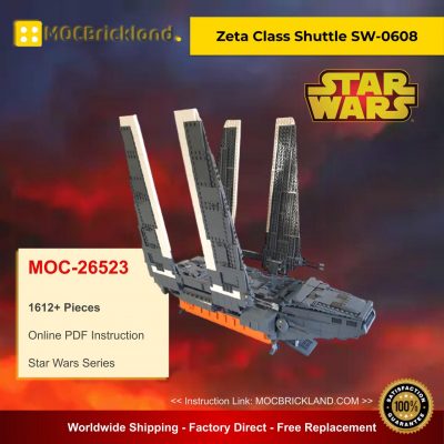 Zeta Class Shuttle SW-0608 MOC 26523 Star Wars Designed By Renegade369 With 1612 Pieces