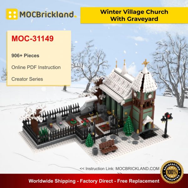 Winter Village Church With Graveyard MOC 31149 Creator Designed By Basti89 With 906 Pieces