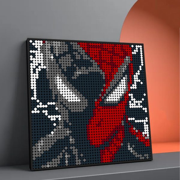 Spiderman in Black and Red Pixel Art Movie MOC-90149 WITH 2304 PIECES
