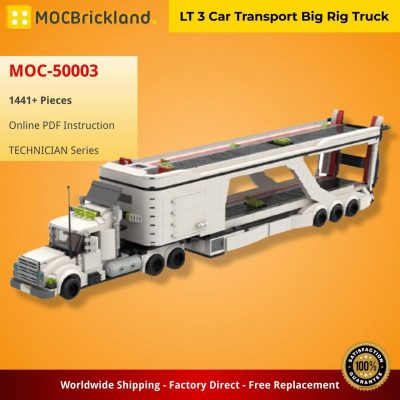 MOCBRICKLAND MOC-50003 LT 3 Car Transport Big Rig Truck