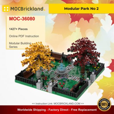 Modular Park No 2 - 4 sides connection MOC 36080 Modular Building Designed By Gabizon With 1427 Pieces